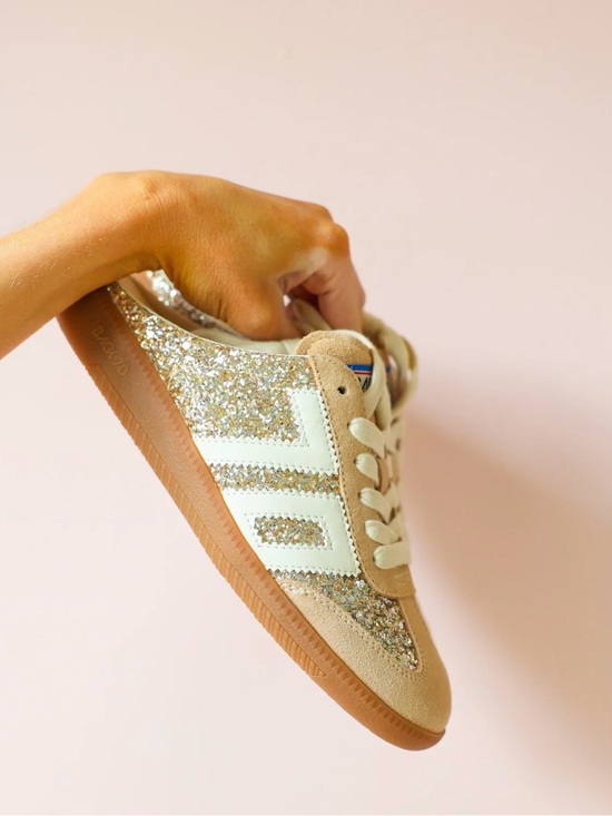 Back 70 Shoes - Back 70 EASTER in GLITTER GOLD Backless Sneakers🪩👟